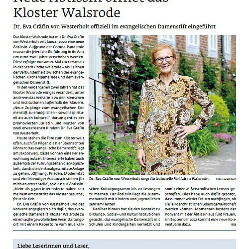 Titelblatt des Newsletters Klosterkammer aktuell Nummer 18.